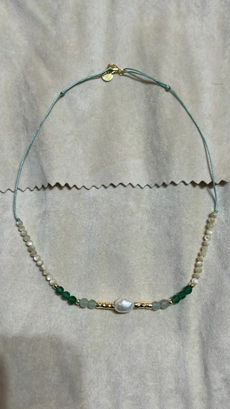 2122 Collar mujer de plata con citrino, cuarzo y perla central