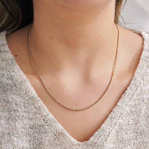 CA//288 Cadena unisex de oro 18K largo 40cm modelo Singapur