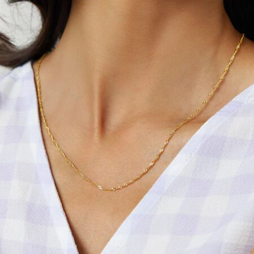 CA//288 Cadena unisex de oro 18K largo 40cm modelo Singapur
