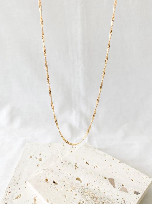 CA//288 Cadena unisex de oro 18K largo 40cm modelo Singapur