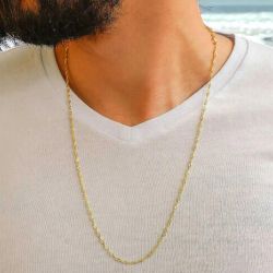 CA//288 Cadena unisex de oro 18K largo 40cm modelo Singapur