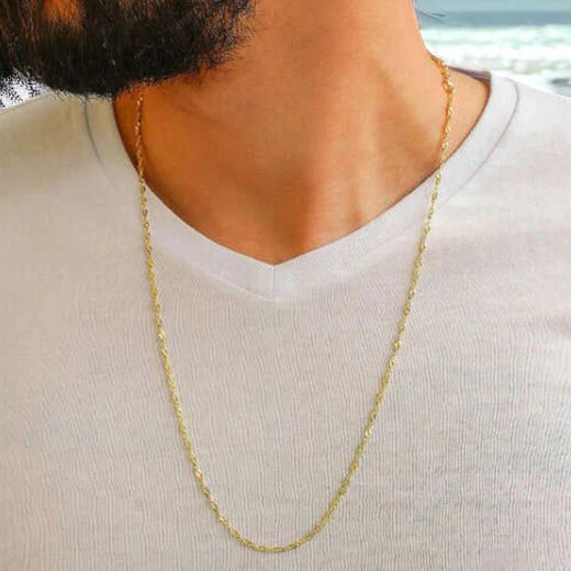 CA//288 Cadena unisex de oro 18K largo 40cm modelo Singapur