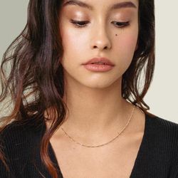 CA//288 Cadena unisex de oro 18K largo 40cm modelo Singapur