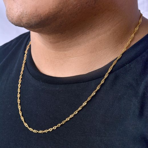 CA//288 Cadena unisex de oro 18K largo 40cm modelo Singapur