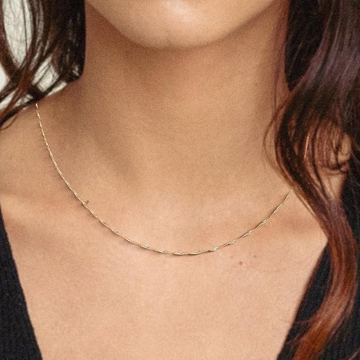 CA//288 Cadena unisex de oro 18K largo 40cm modelo Singapur