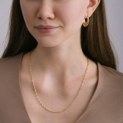 CA//288 Cadena unisex de oro 18K largo 40cm modelo Singapur