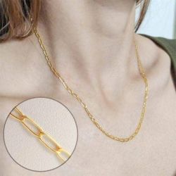 CA//294 Cadena oro de 18kt unisex largo 45cm tipo de eslabón Bilbao