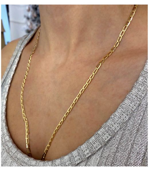 CA//294 Cadena oro de 18kt unisex largo 45cm tipo de eslabón Bilbao