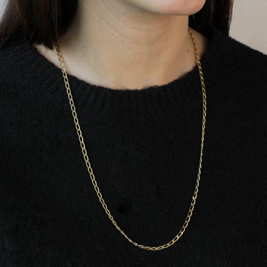 CA//294 Cadena oro de 18kt unisex largo 45cm tipo de eslabón Bilbao