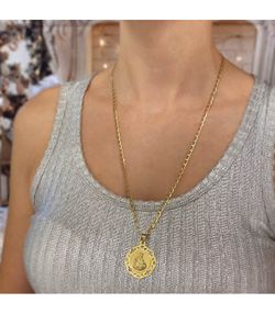 CA//294 Cadena oro de 18kt unisex largo 45cm tipo de eslabón Bilbao