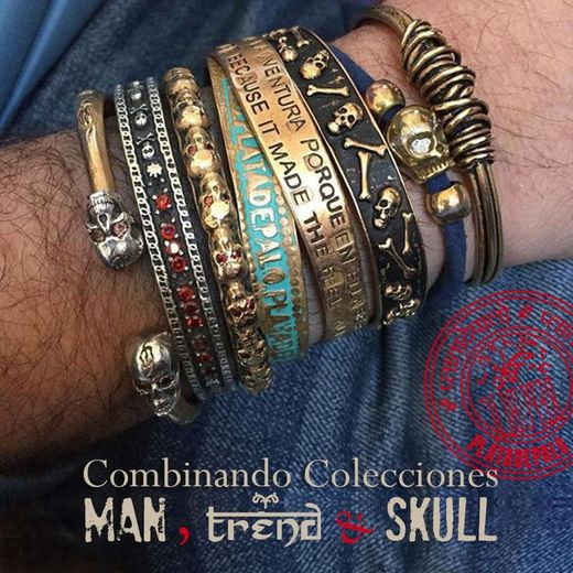 CAB3A Pulsera unisex Plata de Palo de bronce y plata