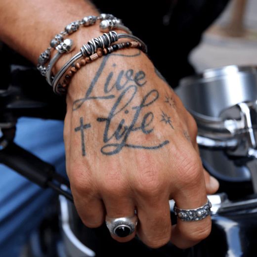 CAB68 Pulsera unisex Plata de Palo calaveras de plata de ley