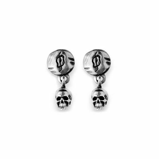 CAE1C Pendientes Plata de Palo calaveras y circonitas