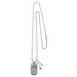 CAN20 Colgante Plata de Palo Skull calavera con motivos circonitas