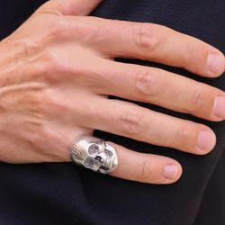 CAR1A Anillo Plata de Palo Unisex Calavera colección Arwene elaborada en plata de ley