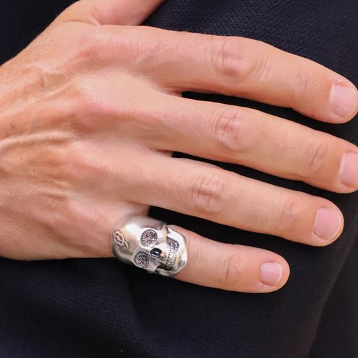 CAR1A Anillo Plata de Palo Unisex Calavera colección Arwene elaborada en plata de ley