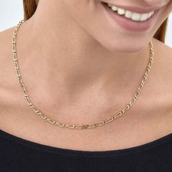 CO//312 Cadena hueca unisex de 45cm en oro de 18k modelo 1x1 muy discreta y elegante