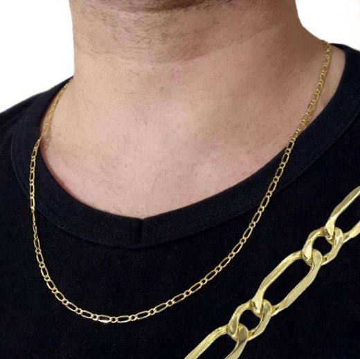 CO//312 Cadena hueca unisex de 45cm en oro de 18k modelo 1x1 muy discreta y elegante