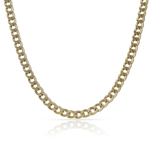 CO//135 Cadena barbada en oro de 18K hueca de 50cm extremada y elegante
