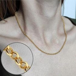 CO//63 Cadena Rolo hueca de oro 18 kt unisex de 50cm de largo una joya fina y elegante