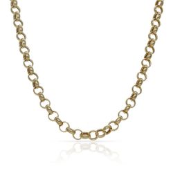 CO//63 Cadena Rolo hueca de oro 18 kt unisex de 50cm de largo una joya fina y elegante