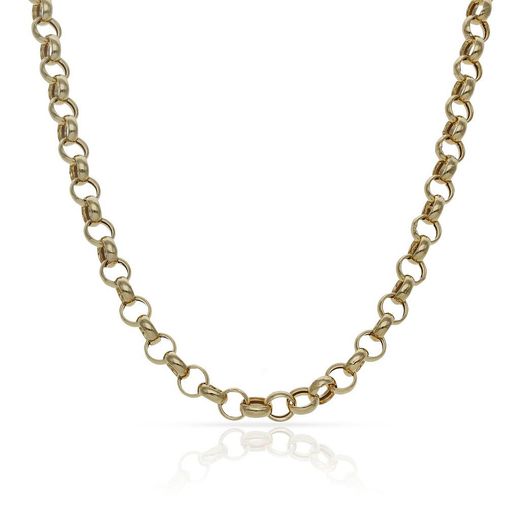 CO//63 Cadena Rolo hueca de oro 18 kt unisex de 50cm de largo una joya fina y elegante