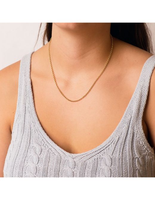 CO//63 Cadena Rolo hueca de oro 18 kt unisex de 50cm de largo una joya fina y elegante
