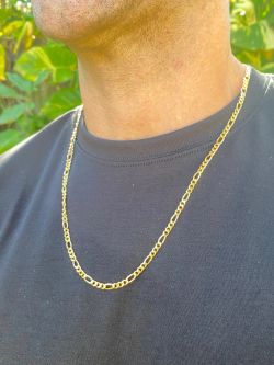 CO//70 Cadena hueca unisex de oro 18k modelo 3x1 de 45cm refinada y estilosa