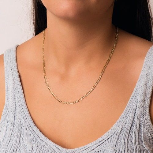 CO//70 Cadena hueca unisex de oro 18k modelo 3x1 de 45cm refinada y estilosa