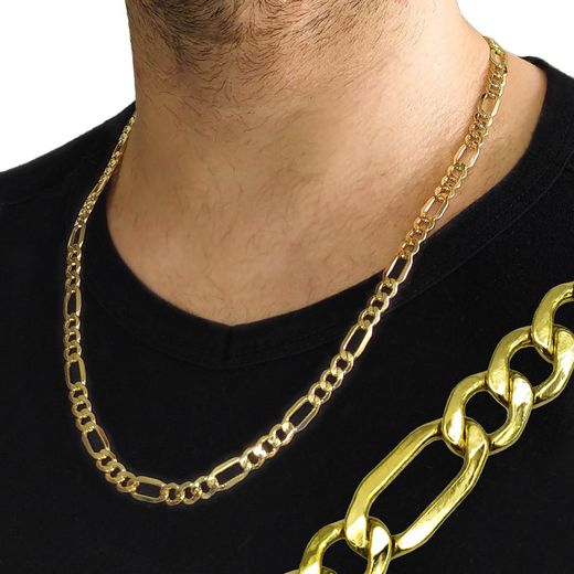 CO//70 Cadena hueca unisex de oro 18k modelo 3x1 de 45cm refinada y estilosa