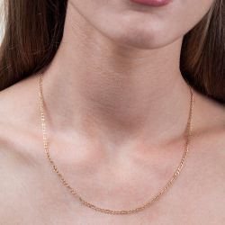CO//70 Cadena hueca unisex de oro 18k modelo 3x1 de 45cm refinada y estilosa