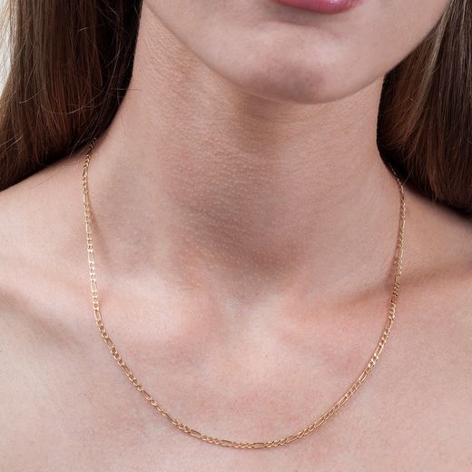CO//70 Cadena hueca unisex de oro 18k modelo 3x1 de 45cm refinada y estilosa