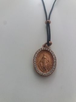 Colgante Medalla Virgen Milagrosa con circonitas
