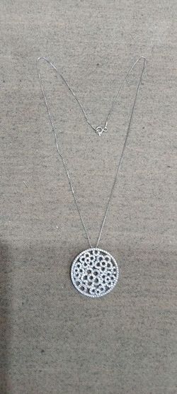B96 Colgante circular de plata 1ª ley 925 de mujer con circonitas muy bonito y elegante