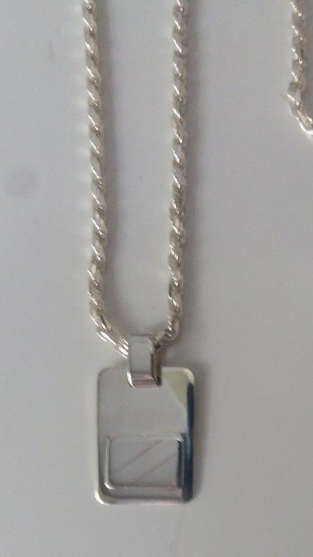 4030 Colgante con placa y cordón en plata de ley