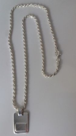 4030 Colgante con placa y cordón en plata de ley