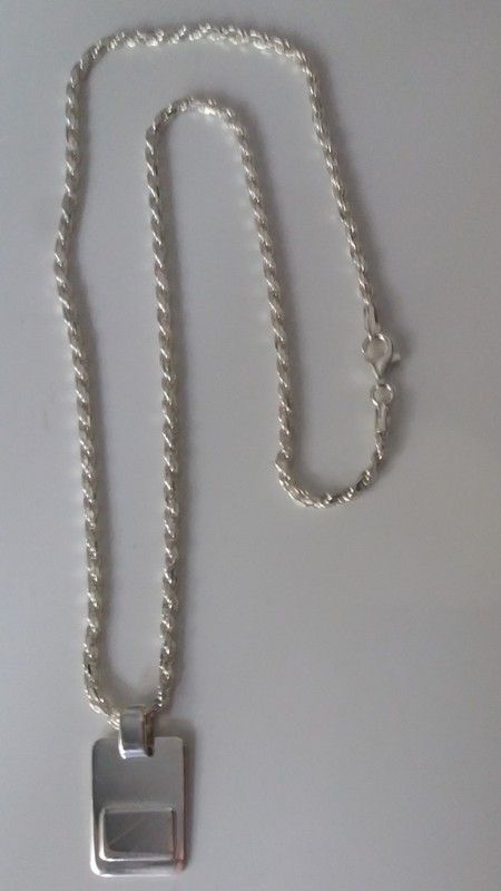 4030 Colgante con placa y cordón en plata de ley