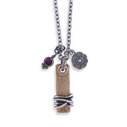 MN005B Colgante Plata de Palo hombre de bronce y plata de ley