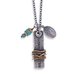 MN004A Colgante PLATADEPALO hombre con ovillo de bronce