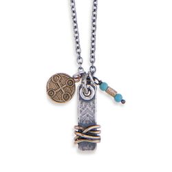 MN005A Colgante PLATADEPALO bolas de turquesa para hombre