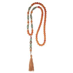 WN155X Collar Plata de Palo ACID de resina tonos naranja para mujer muy elegante