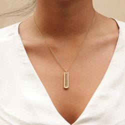 WN191G Collar Plata de Palo chapado en oro con circonitas marrones ideal para realzar cualquier conjunto con un toque de sofisticación