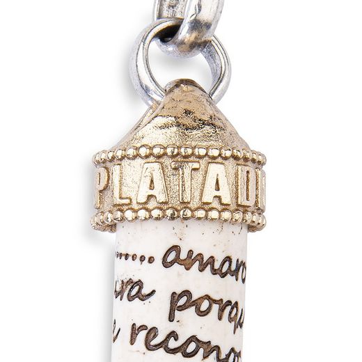 Collar Plata de Palo unisex chapado en plata de ley con colmillo colgante labrado Referencia WN193X