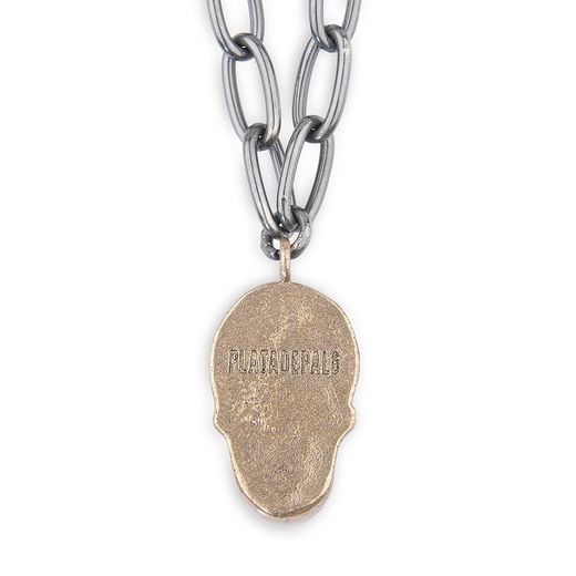 SN028X Collar unisex Plata de Palo chapado de plata 925 con piezas de bronce y calavera de resina ha sido cuidadosamente diseñado para ofrecer una calidad excepcional y un estilo inigualable