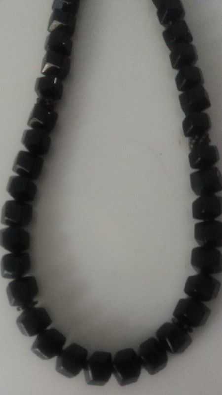 3659 Collar con cuadrados de ónix y detalles en plata de ley