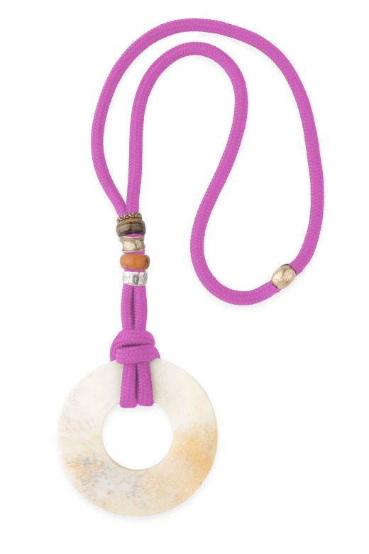 Collar Plata de Palo Mujer Cala Comte Collar Mujer Comte | Collar de Nylon con Hueso, Plata 925 y Bronce | Colección Marés