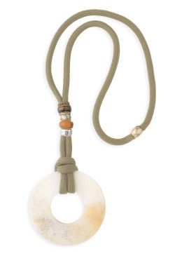 Collar Plata de Palo Mujer Cala Comte Collar Mujer Comte | Collar de Nylon con Hueso, Plata 925 y Bronce | Colección Marés