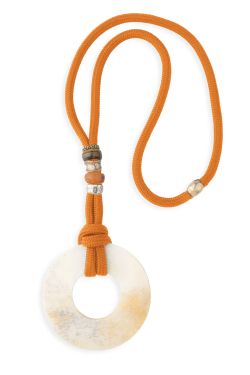 Collar Plata de Palo Mujer Cala Comte Collar Mujer Comte | Collar de Nylon con Hueso, Plata 925 y Bronce | Colección Marés