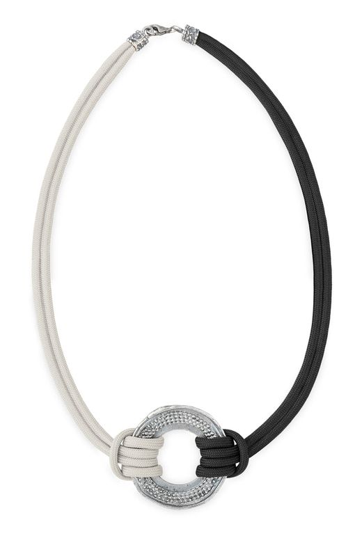 Collar Plata de Palo Mujer Cala Macarella Collar Mujer Macarella | Collar de Nylon y Bronce Bañado en Plata | Colección Marés