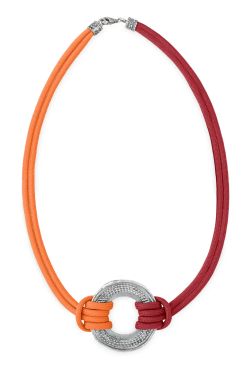 Collar Plata de Palo Mujer Cala Macarella Collar Mujer Macarella | Collar de Nylon y Bronce Bañado en Plata | Colección Marés